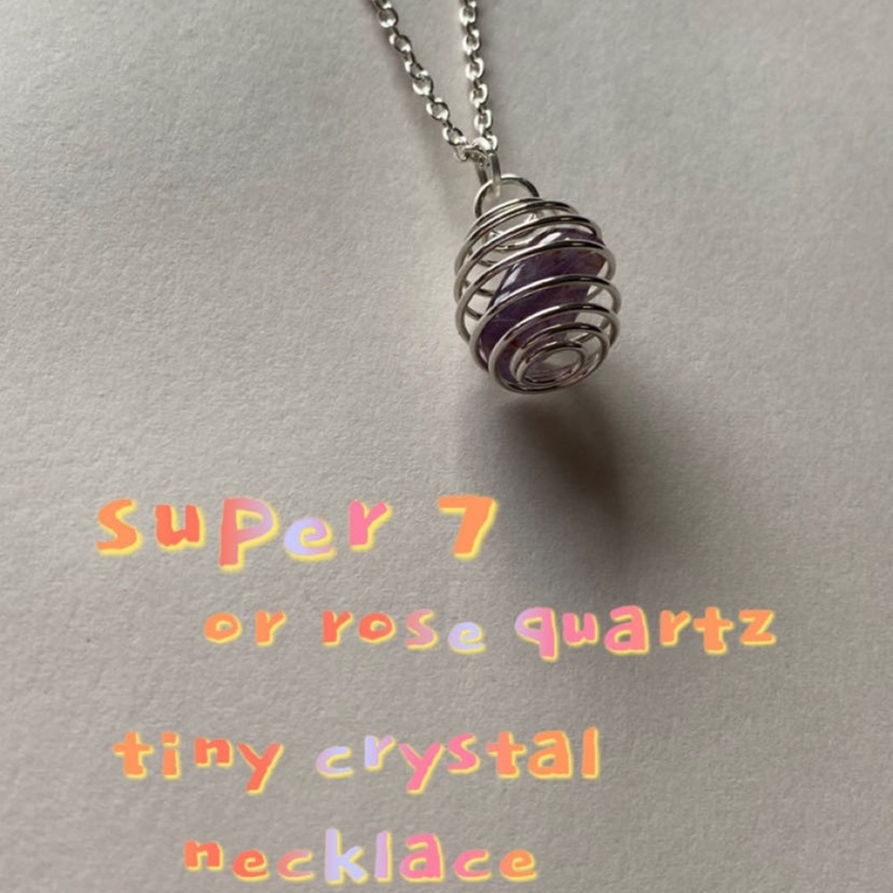tiny crystal cage necklace